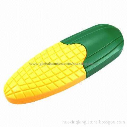 USB Drives with Corn Shape, 128MB-64GB Capacities, Logo Design, Soft PVC, 5 Years Warranty, USB 2.0